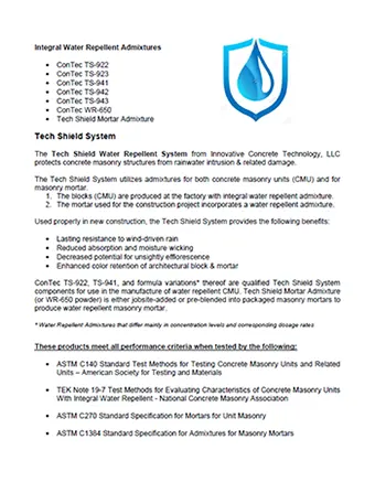 ICT Integral Water Repellents