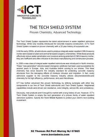 Specifier Letter - Proven Chemistry  of Tech Shield System (F)